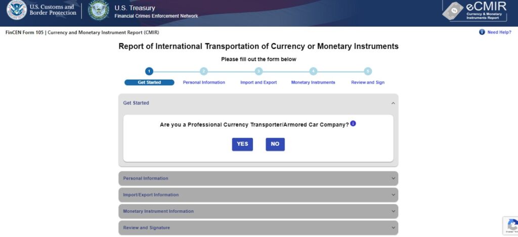 Pasos para realizar la declaración de dinero en efectivo