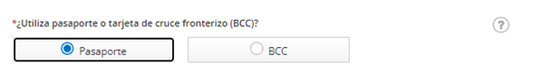 Utiliza pasaporte o tarjeta de cruce fronterizo (BCC)